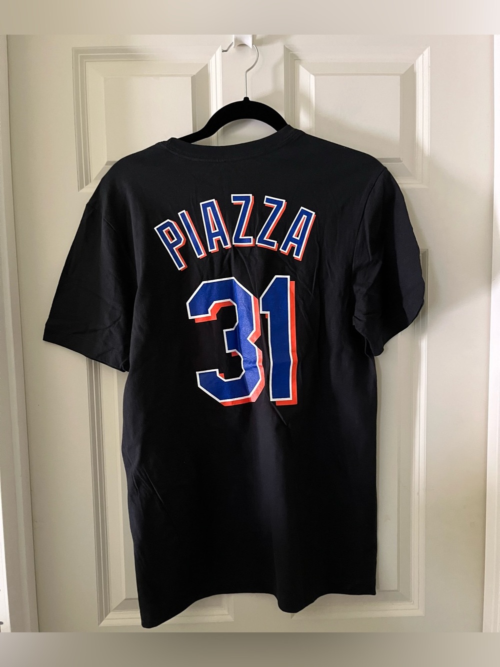 Men's New York Mets Mike Piazza Nike Black Fuse Name & Number T-Shirt Coopertown